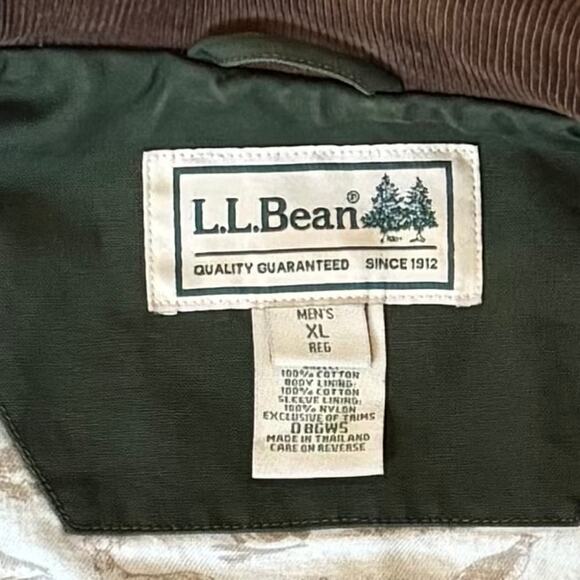 VTG 90s LL Bean Field Barn Jacket Canvas Coat Flannel Lined Green Mens Size XL - Picture 5 of 8